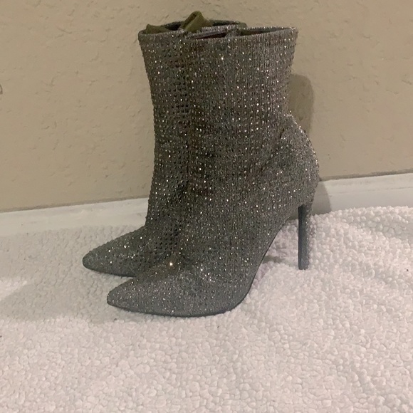 Steve Madden Wifey Pewter Rhinestone Stiletto Boot - Picture 5 of 14